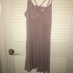 American Eagle purple polka dot mini dress